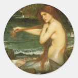 Meerjungfrau durch JW Waterhouse, viktorianische M Sticker