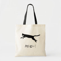 Meow sautant le sac de chat