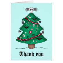 Merci gothique mignon d'arbre de Noël Cartes De Vœux