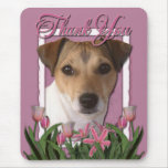 Merci - tulipes roses - Jack Russell Tapis De Souris