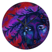 Mère observant tous, déesse violette rouge de comp pendule