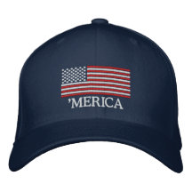 'MERICA US Flagge gestickter Hut Bestickte Baseballmützen