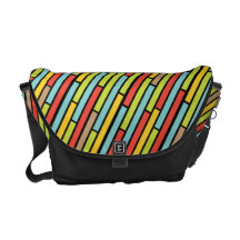 Metro-Retro dünnes Rechteck-Diagonalmuster Kurier Tasche