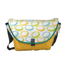 Metro-Retro ovales Muster auf Weiß Kuriertasche