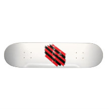 Mez barre la plate-forme rouge et noire skateboards customisés