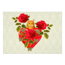Miezekatze-Katzen-Valentinsgruß Personalisierte Einladung