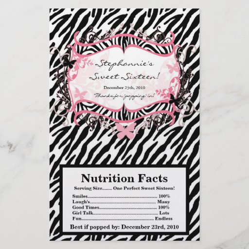 Mikrowellen-Popcorn-Verpackungs-Schmetterlingzebra Flyerbedruckung
