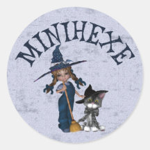 Minihexe Runde Aufkleber