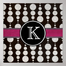 Mit Monogramm silberner Kreis Poster
