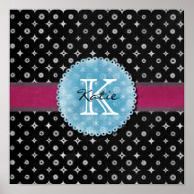 Mit Monogramm silberner Stern Poster