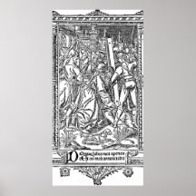 Mittelalterlicher Stich Jesuss und des Kreuzes Posterdrucke