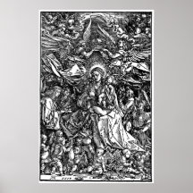 Mittelalterlicher Stich Marys und Jesuss Posterdruck