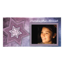Modèle de carte photo de bat mitzvah cartes de vœux avec photo