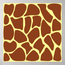 Modèle d'impression de girafe de Brown Affiche