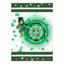 Modèle d'invitations - shamrocks personnalisables