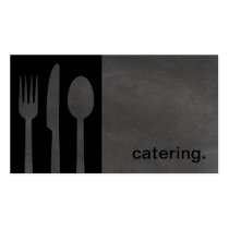 Modern Chalkboard Silhouette Catering black/grey cartes de visite