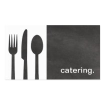 Modern Chalkboard Silhouette Catering white/grey cartes de visite