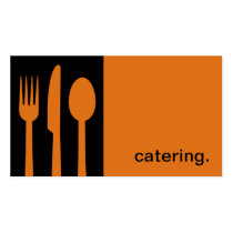 Modern Icon Silhouette - catering  | black/orange cartes de visite