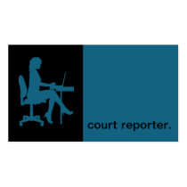 Modern Icon Silhouette court reporter | blue cartes de visite
