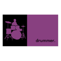 Modern Icon Silhouette Drummer - purple black cartes de visite