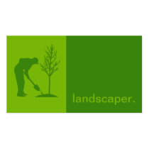 Modern Icon Silhouette Landscaper | green cartes de visite