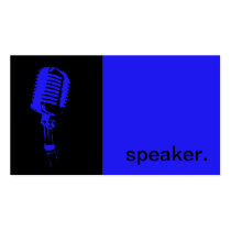 Modern Icon Silhouette Speaker  | blue black cartes de visite