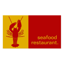 Modern Silhouette Seafood Restaurant | yellow red cartes de visite