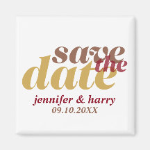 Moderne Art, die Save the Date tan Braun des Mokka Kühlschrankmagnet