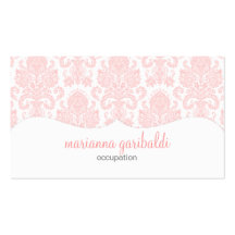 Modernes Damast-Rosa personalisiert Visitenkartenvorlage
