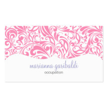 Modernes Damast-Rosa personalisiert Visitenkarten
