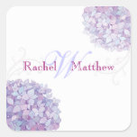 Modische Hydrangea-Hochzeits-Paar-Monogramm-Aufkle