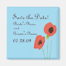 Mohnblume Save the Date Magnent Magnete