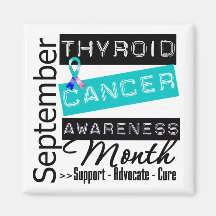 Mois septembre de conscience de cancer de la thyro magnets pour réfrigérateur