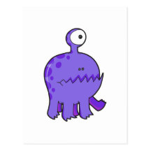 mon pourpre de monstre de cyclopes d'animal famili carte postale