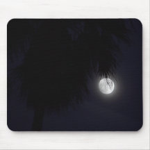 Mond am Ozean-Strand Mousepads