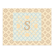 Monogramed hübsche Postkarte