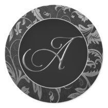 Monogramm ein Silber und schwarzes ein Damast-Hoch