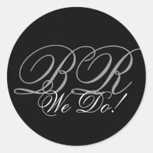 Monogramm-Einladungs-Siegel tun wir! Runde Sticker