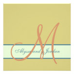 Monogramm-Hochzeits-Einladungs-Seestrand-Farben