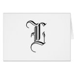 Monogramm-kundenspezifische Karte "L" Schwarzweiss