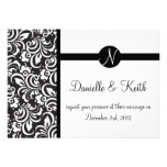 Monogramme blanc noir de faire-part de mariage