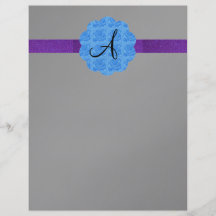 Monogramme bleu noir de roses prospectus