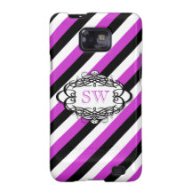 Monogramme de cru de rayure de sucrerie coques samsung galaxy s2