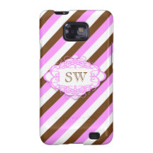 Monogramme de cru de rayure de sucrerie coques galaxy SII