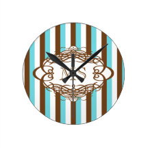 Monogramme de cru de rayure de sucrerie horloge