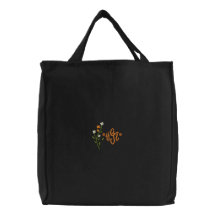 Monogramme de fantaisie Fourre-tout de fleur Sacs Brodés
