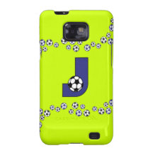 Monogramme de la lettre J dans le bleu du football Coques Samsung Galaxy S2