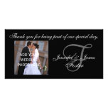 Monogramme F de Merci de mariage et message Photocarte Customisée