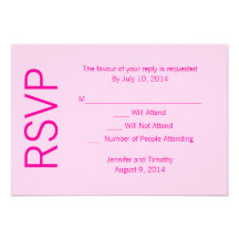 Monogramme moderne - rose faire-part