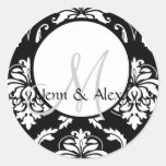 Monogramme pour l'autocollant rond d'enveloppe de 